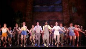 Segerstrom-Center-42nd-Street-Lamont-Brown-as-Andy-Lee-(center-in-yellow)-and-Company-in-Audition-PHOTO-BY-CHRIS-BENNION