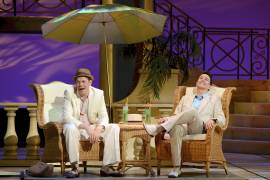 014 Benjamin Schrader and Davis Gaines in Dirty Rotten Scoundrels Produced by Musical Theatre West