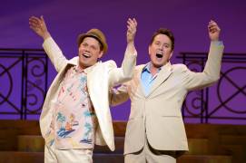 015 Benjamin Schrader and Davis Gaines in Dirty Rotten Scoundrels Produced by Musical Theatre West